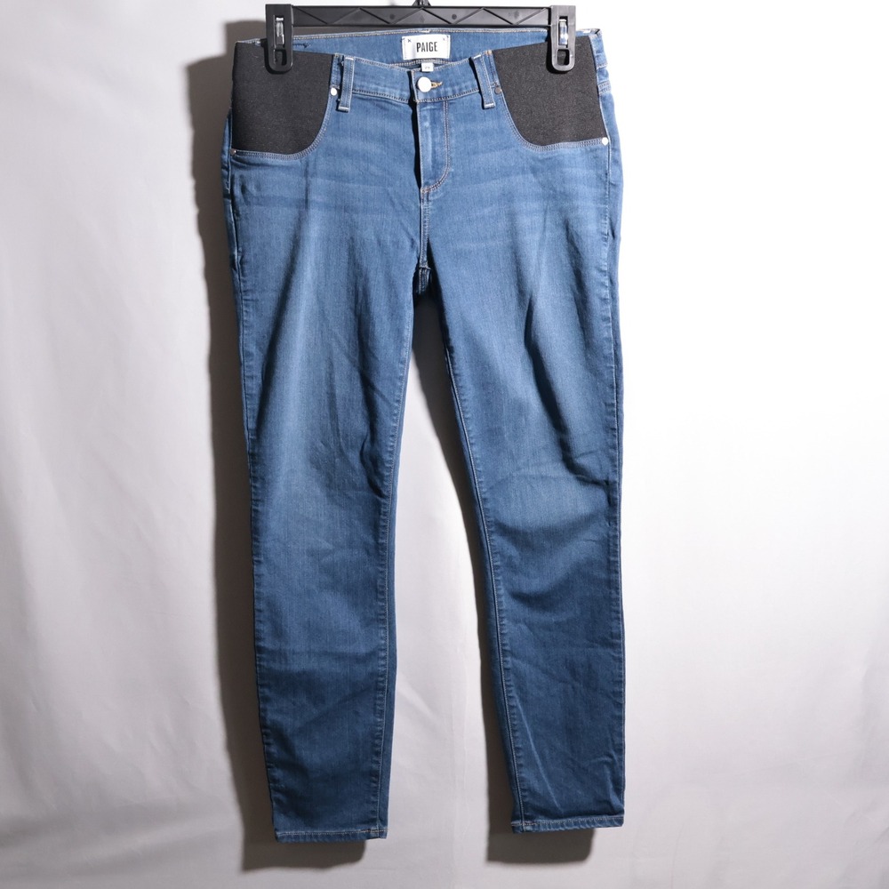 PAIGE Verdugo Ankle Maternity Jeans 29‎ Stretch Skinny Straight Leg Side Panel